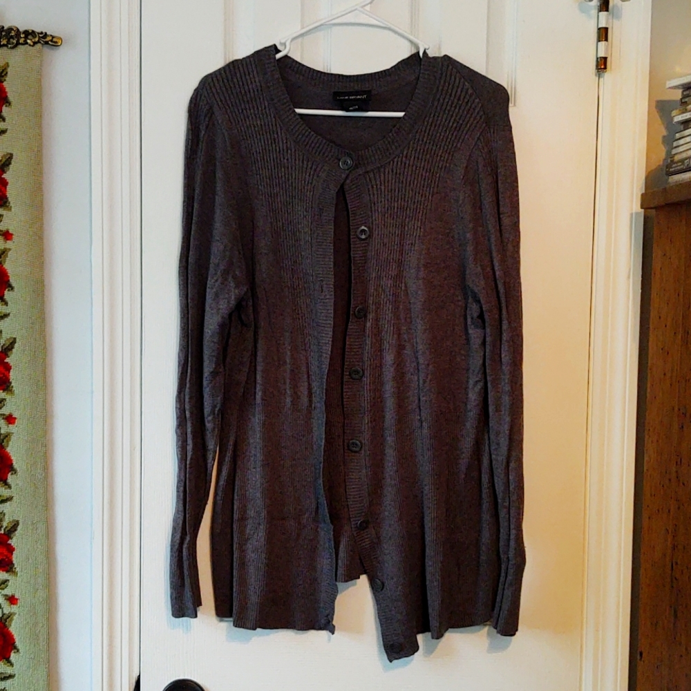 Lane Bryant Gray Cardigan Sweater Size 18/20